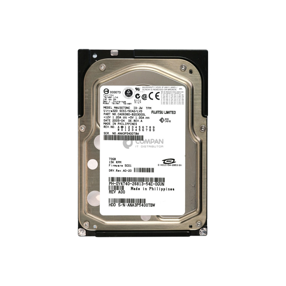 Y4740 DELL HDD 73GB 15K U320 SCSI 3.5" LFF HOT-SWAP